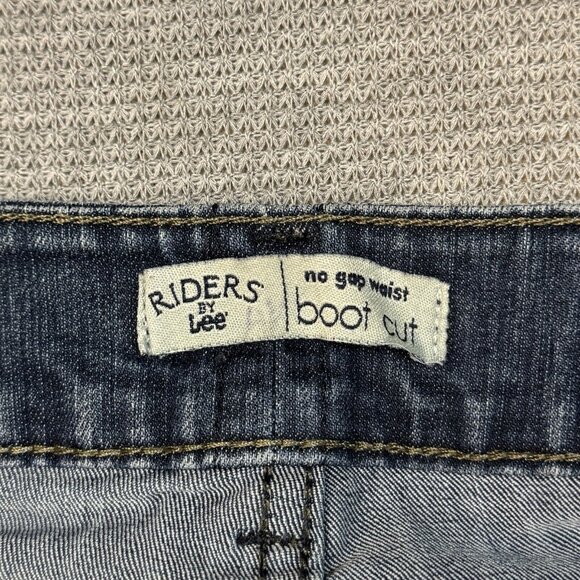 Riders By Lee Womens Blue Denim No Gap Waist Bootcut Jeans Mid Rise Size 18P - Picture 5 of 12